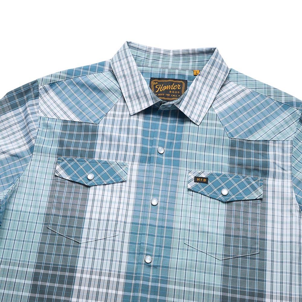 Howler Brothers H Bar B Snapshirt Men's in Cottage Plaid Blues